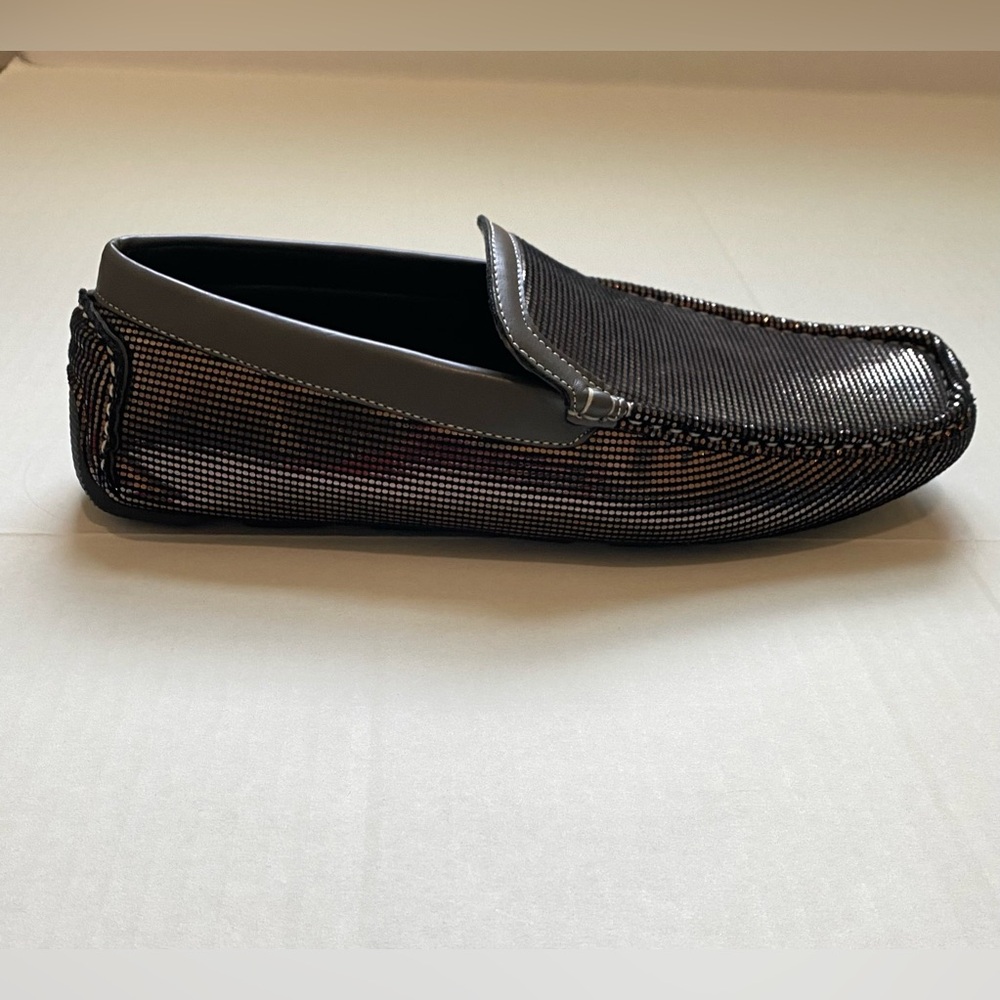 MADDEN M-Subu Pewter Driving Loafers In Metallic Dot‎